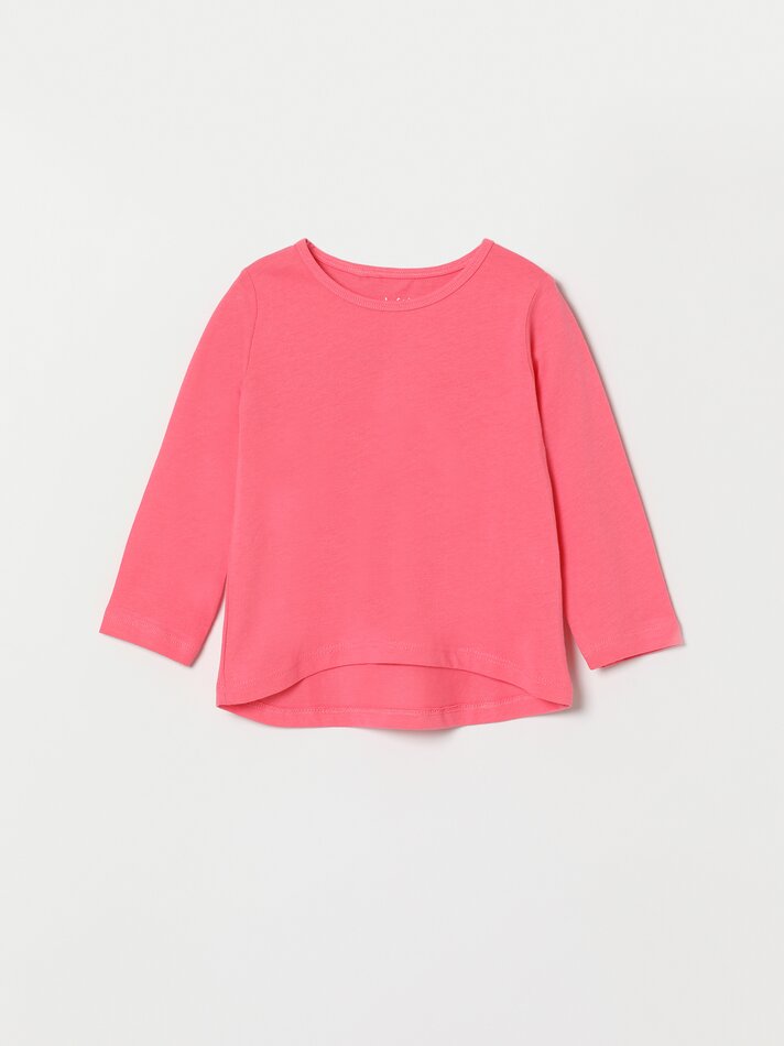 Conjunto de 2 camisetas básicas de manga comprida, lisas e estampadas - Fúcsia