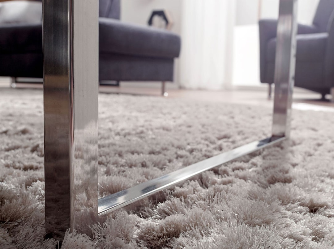 Couchtisch 120 x 60 cm braun/ chromfarbig