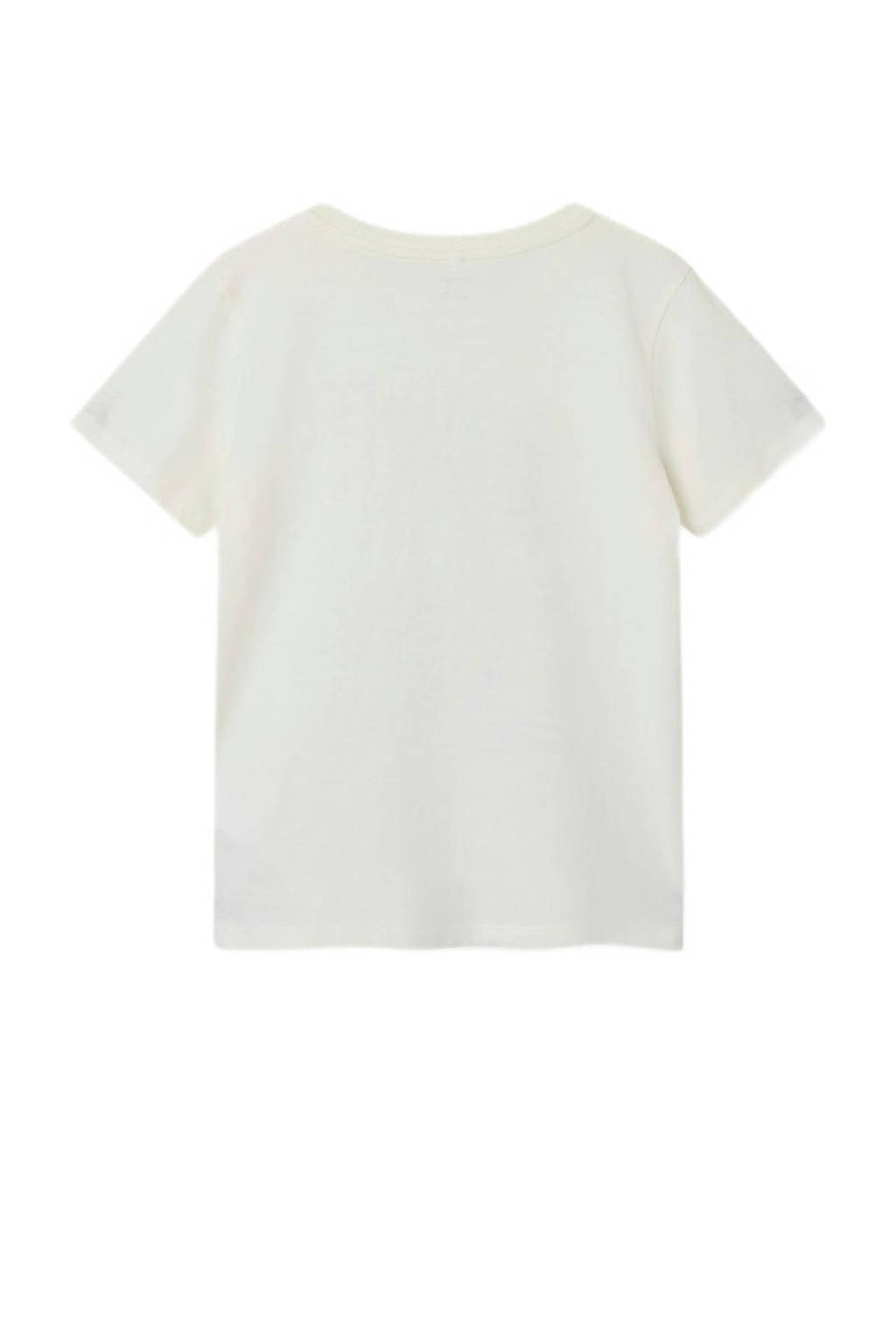 NAME IT T-shirt NKMHERRA met printopdruk offwhite