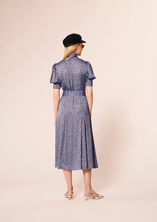 Robe Ranyableue imprimée à pois