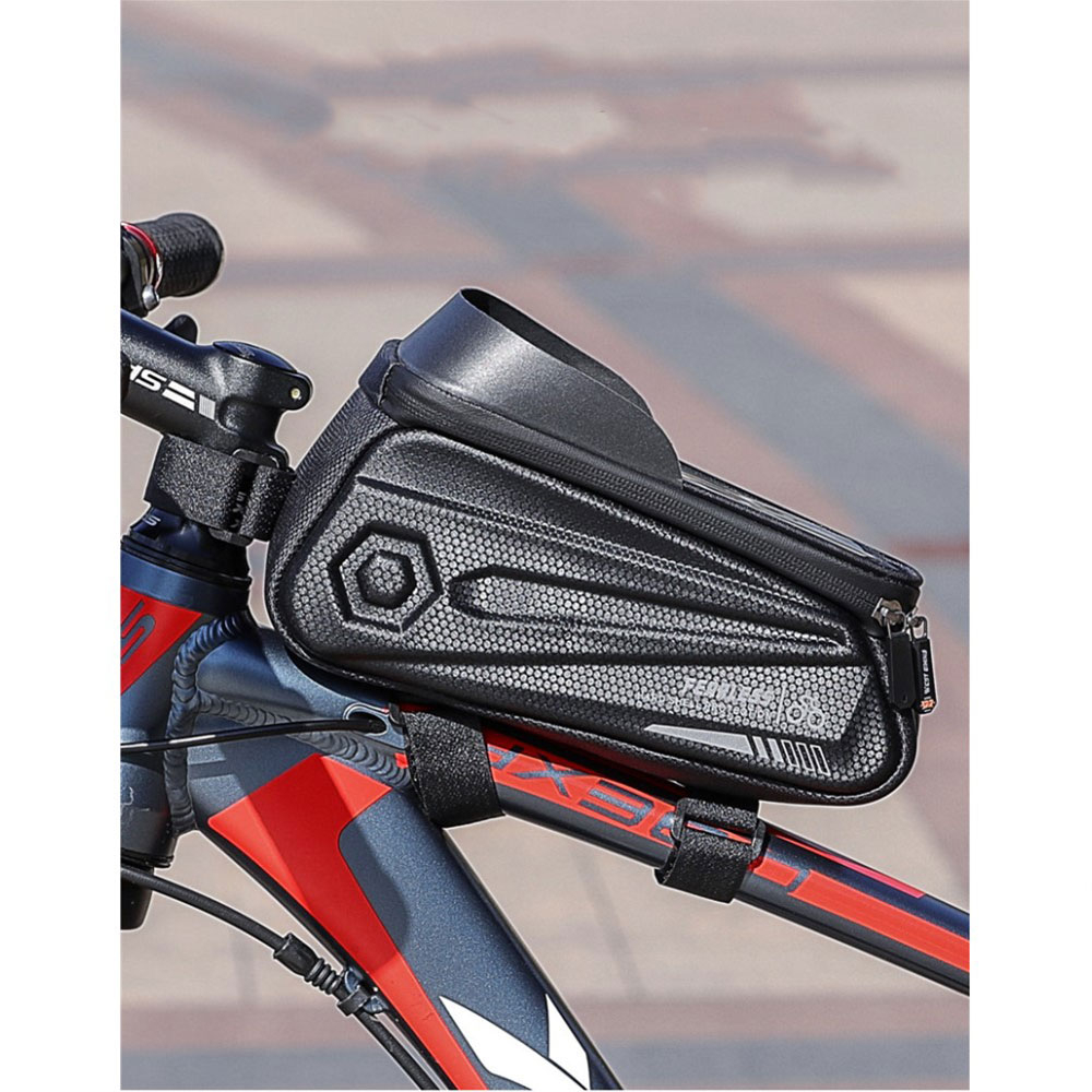 Spritzwasserfeste Gravel Bike Velo Smartphone Tasche für den Fahrrad Rahmen (bis 7