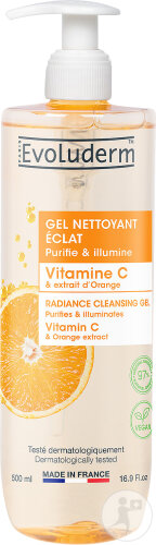 Evoluderm Gel Nettoyant Éclat Vitamine C 500ml