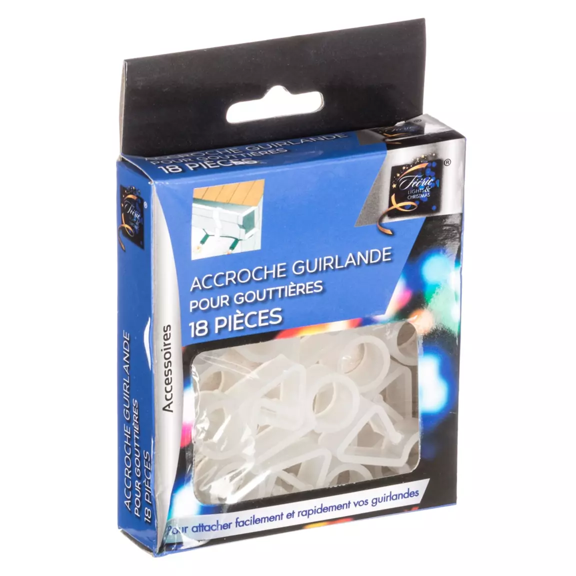 Lot de 18 crochets gouttière