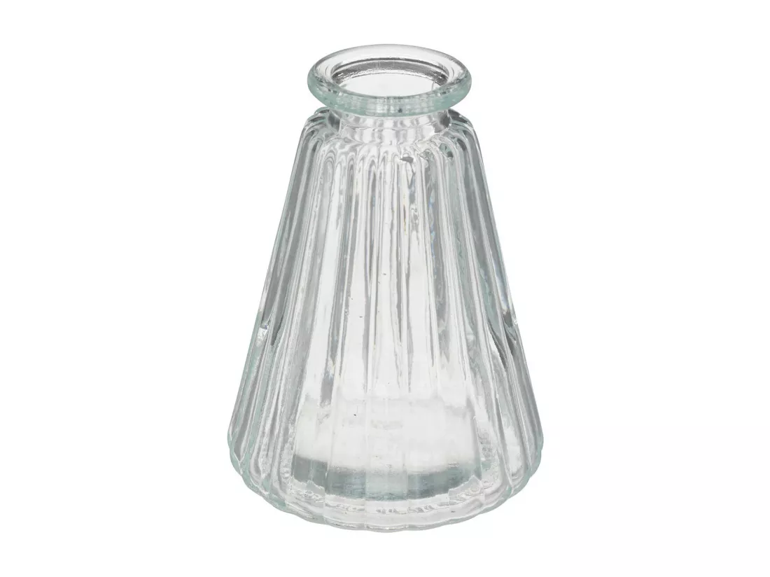 Lot de 3 Vases Soliflores en Verre strié