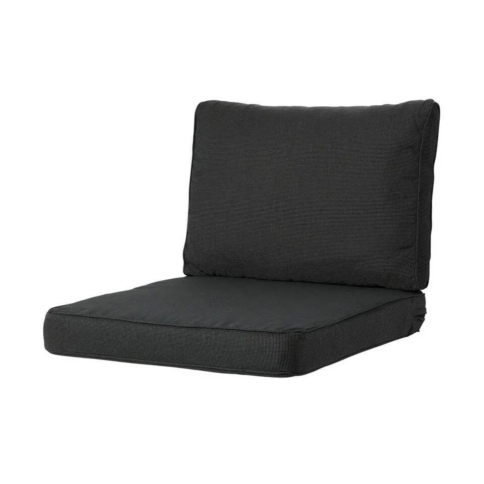 Madison - Lounge Profi-Line Zitkussen Rib black - Ca. 73x73 cm - Set van 2