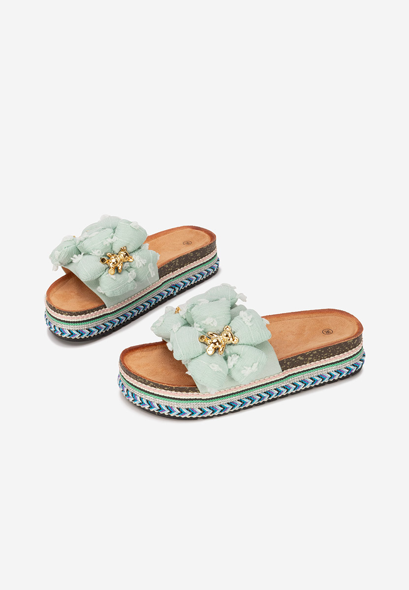 Mules à plateforme vert Amnia