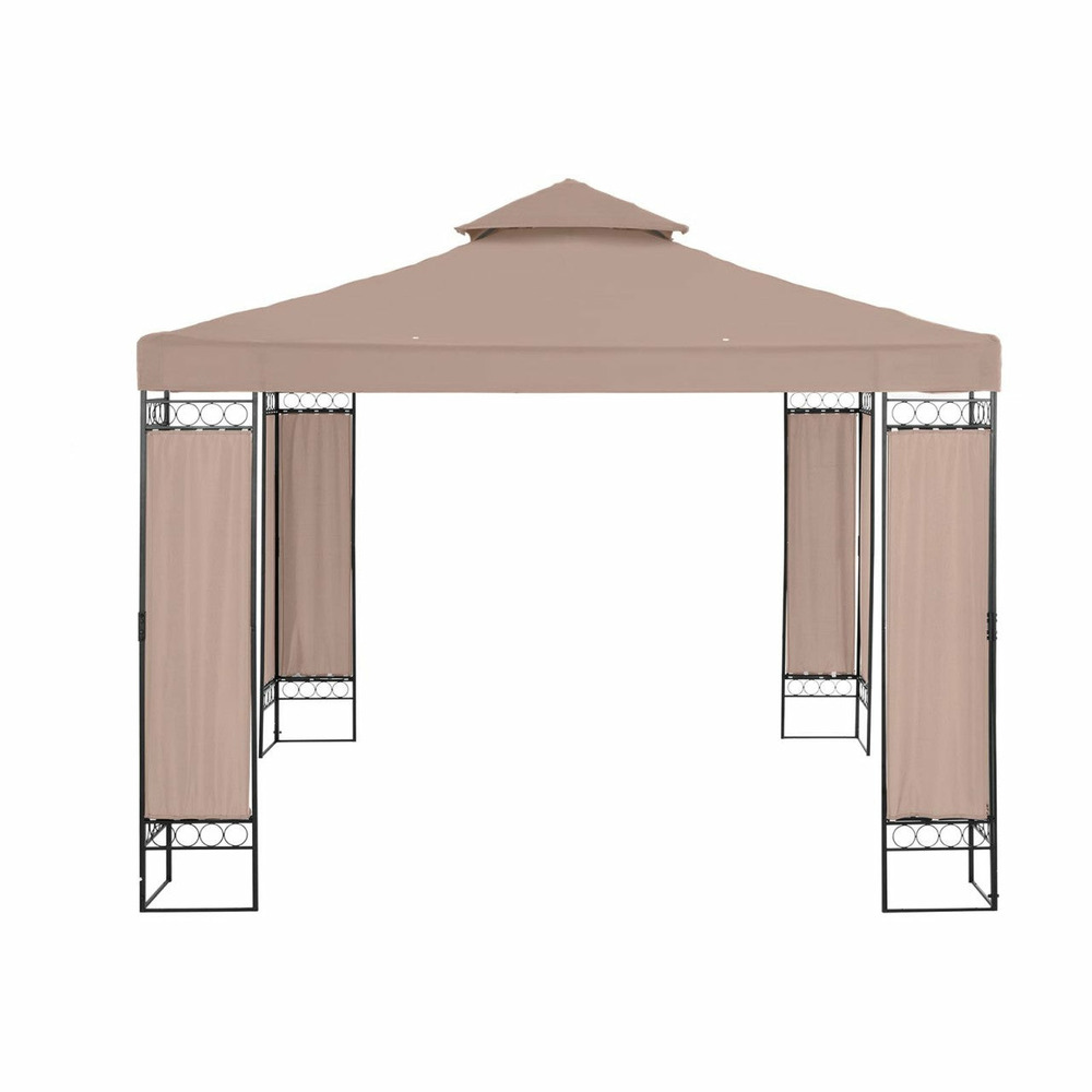 Pergola pavillon barnum tonnelle tente abri gazebo de jardin terrasse beige - 3 x 3 m - 160 g/m² - beige