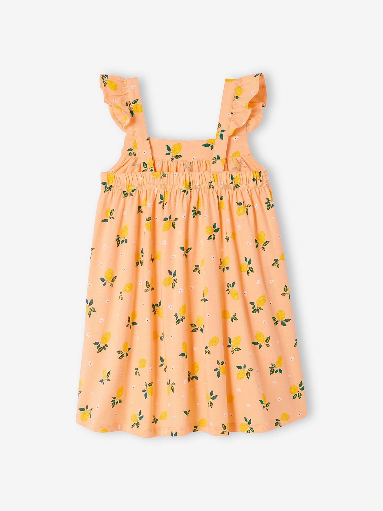 Vestido cor de damasco com alças para meninas, maquiagem