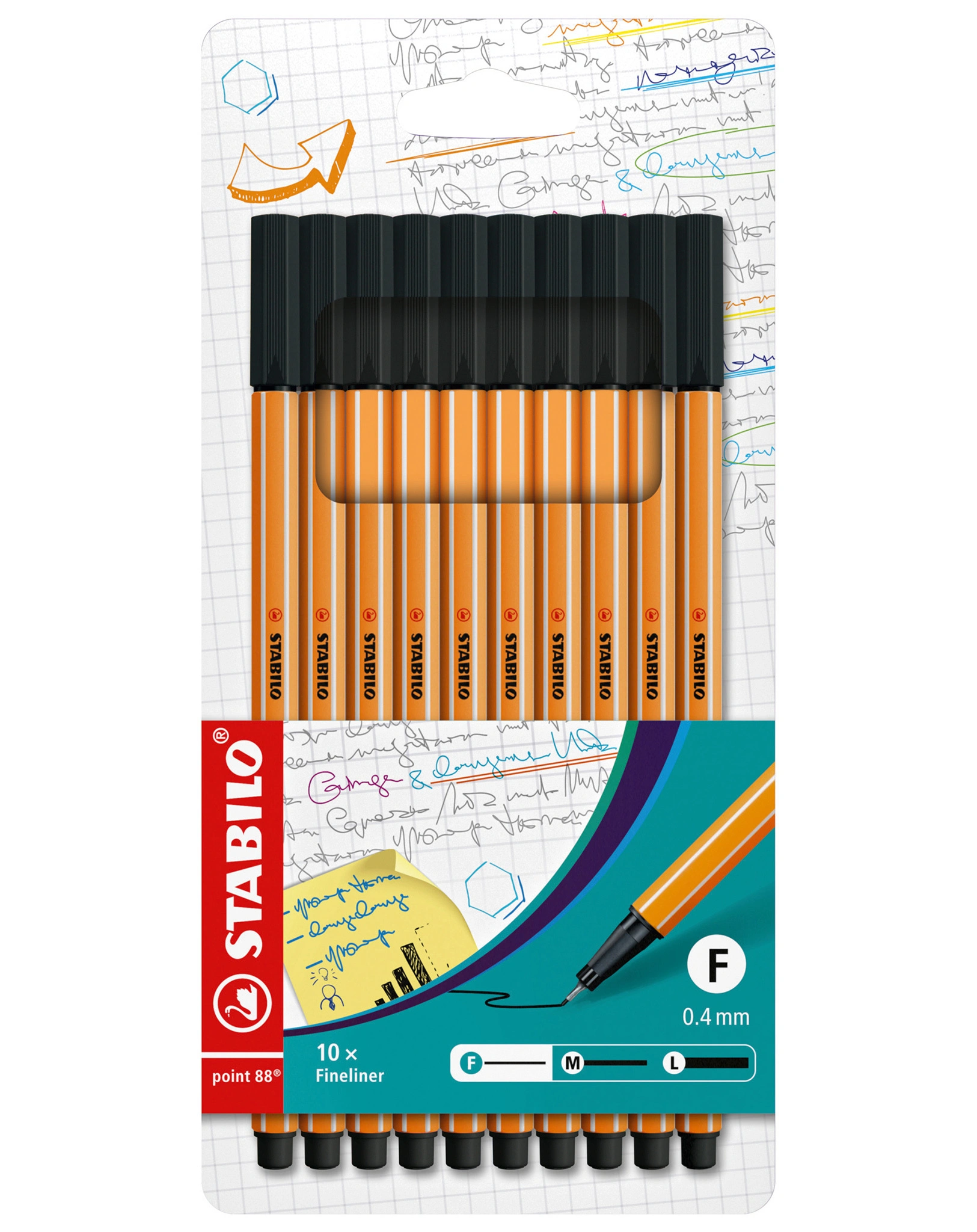 Fineliner STABILO® point 88 10er-Pack in schwarz
