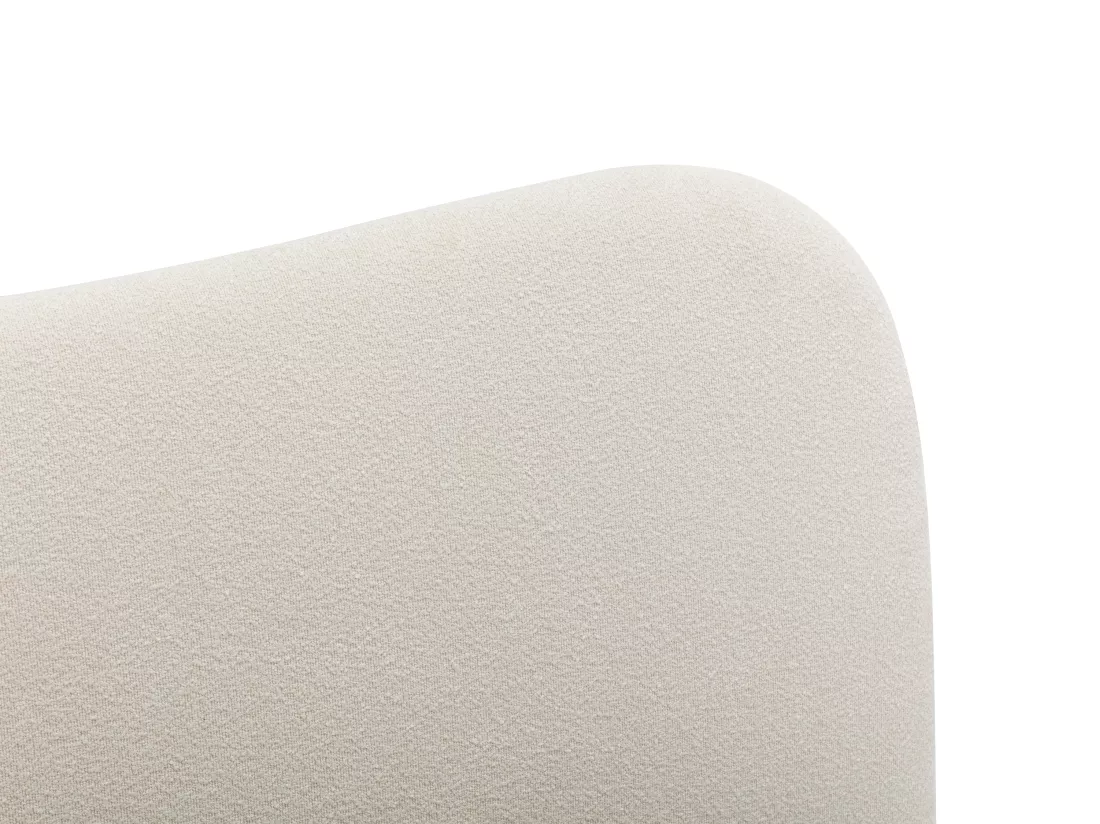Lit coffre 180 x 200 cm - Tissu bouclette - Blanc + Matelas - VANARI
