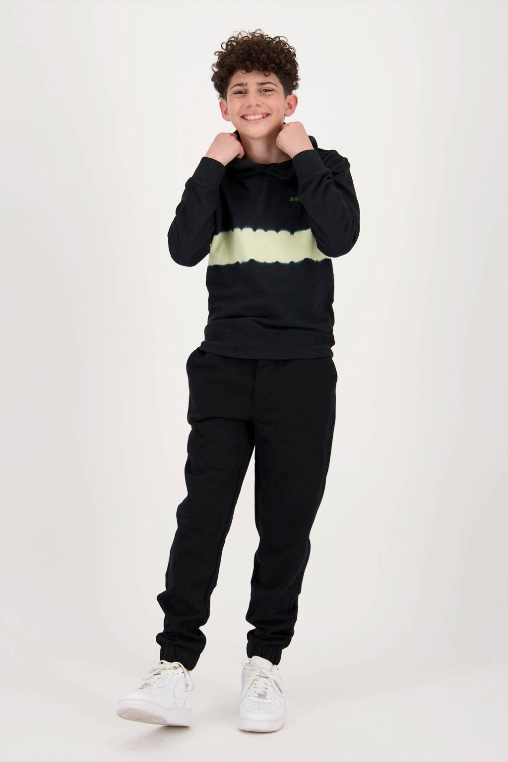 Raizzed hoodie Jermain met tekst zwart