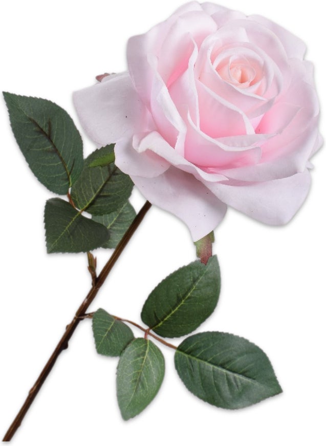 Silk-ka kunstbloem Roos licht roze 68 cm