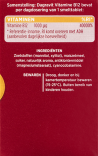 Dagravit Vitamine B12 1000 mcg Smelttabletten 100ST