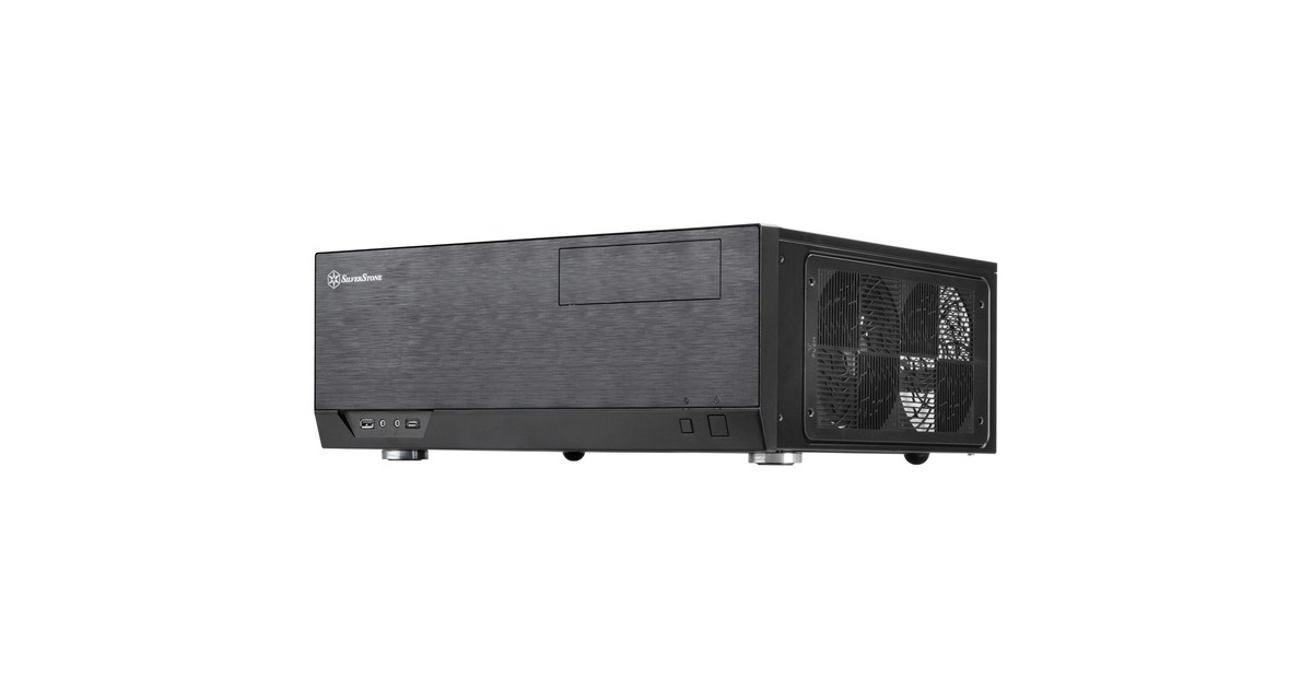 SilverStoneSST-GD09B-C HTPC behuizing  (Zwart | 1x USB-A | 1x USB-C)