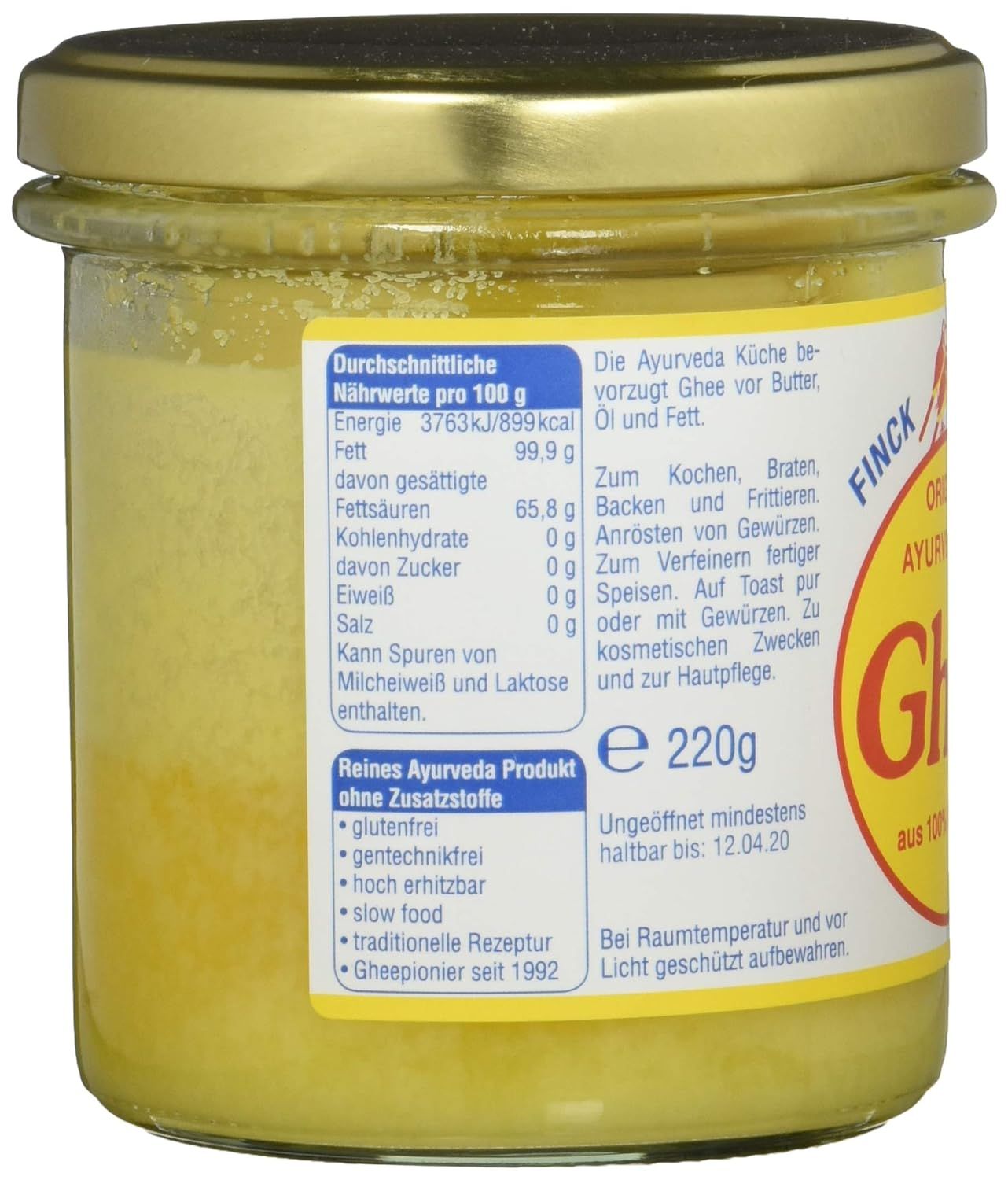 Finck Naturkost Bio Ayurveda Ghee