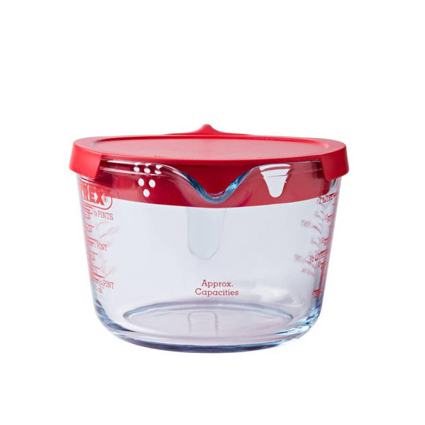 Pyrex maatbeker - met deksel - 1 liter