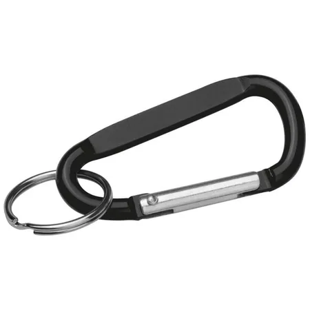 Macma Schlüsselanhänger mit Karabinerhaken, schwarz