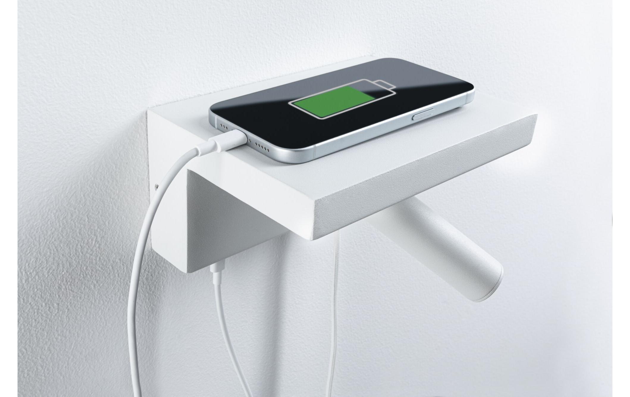 Wandleuchte 3-Step-Dim Jerik USB C WeissDimmbare LED Wandleseleuchte
