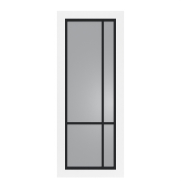 Arne & Bodil binnendeur ABD521 rook glas - wit afgelakt - glaslat diep zwart