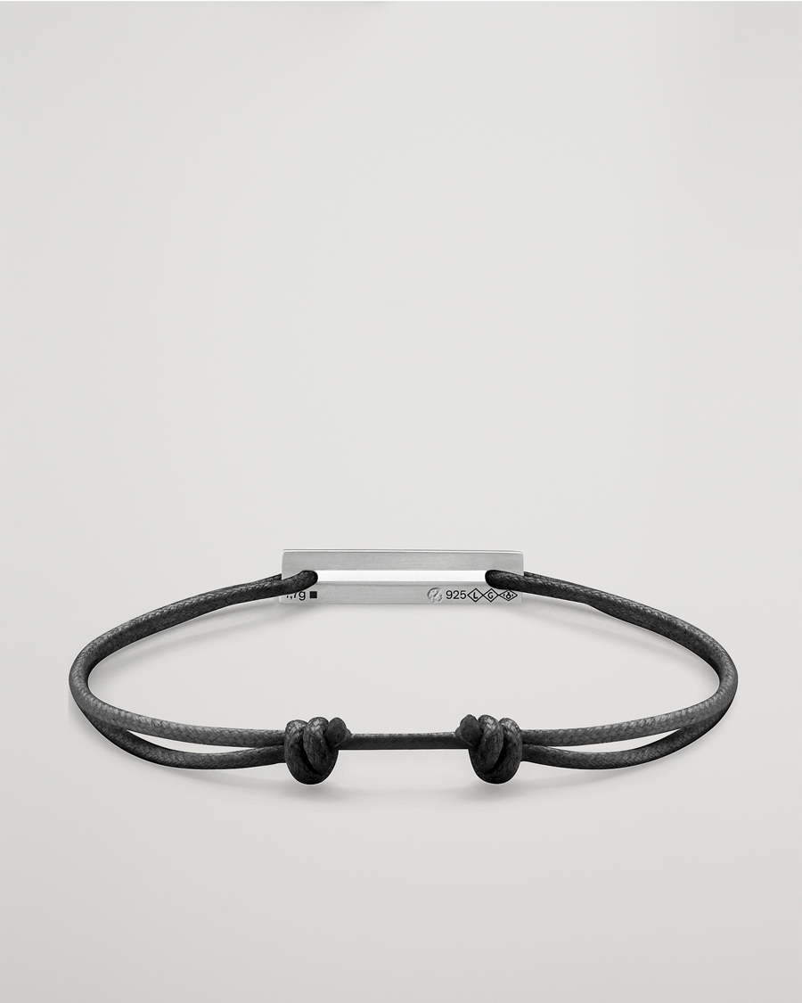 LE GRAMME Cord Bracelet Le 17/10 Black/Sterling Silver