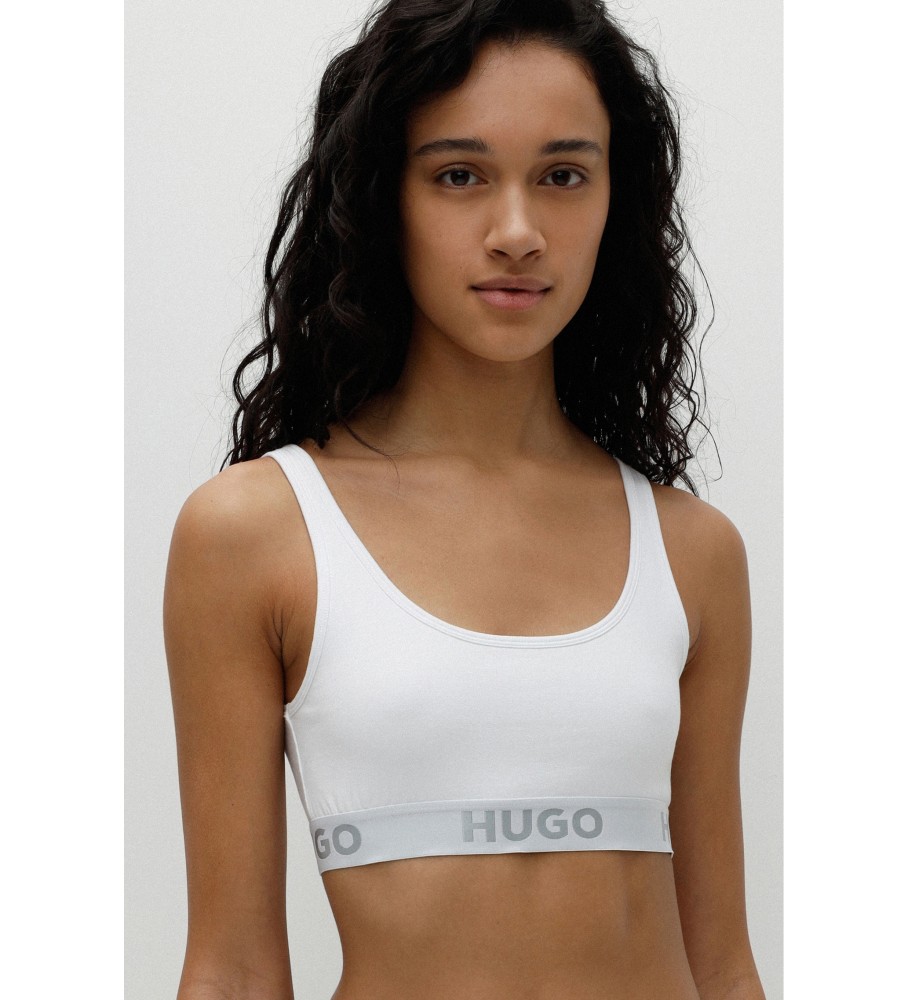 Sutiã elástico HUGO com logos brancos