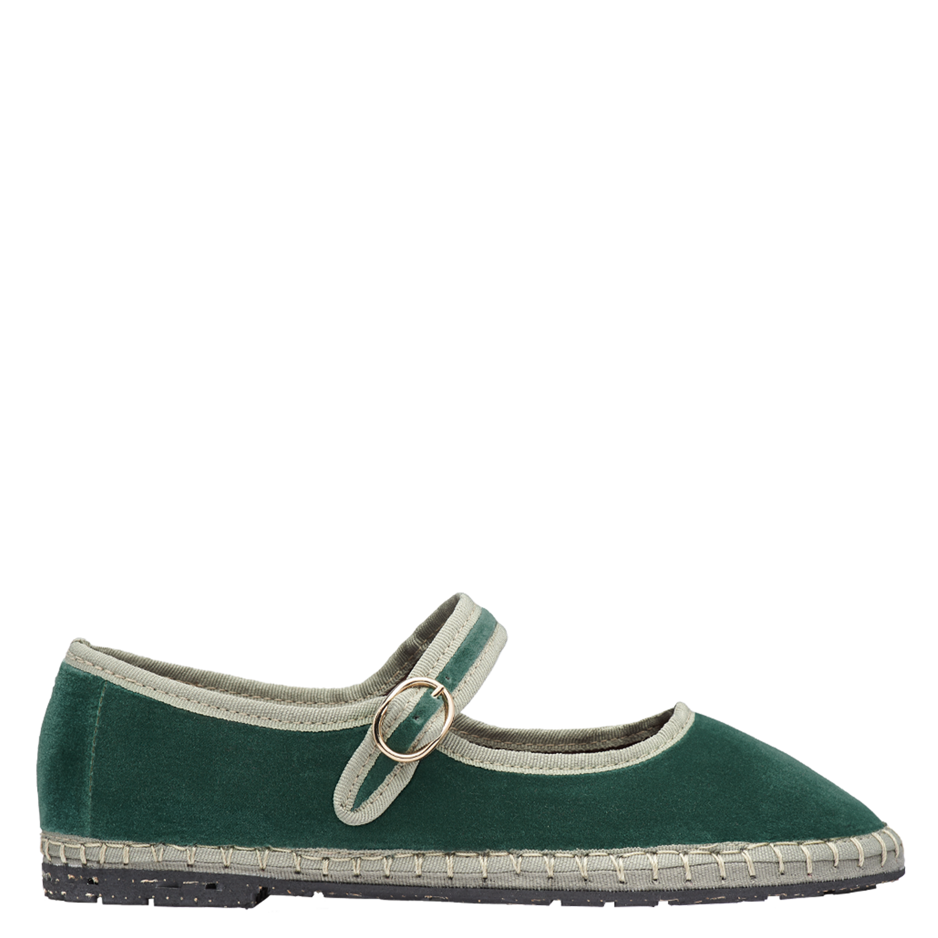 JAY - Ballerine en velours à boucle| Vert