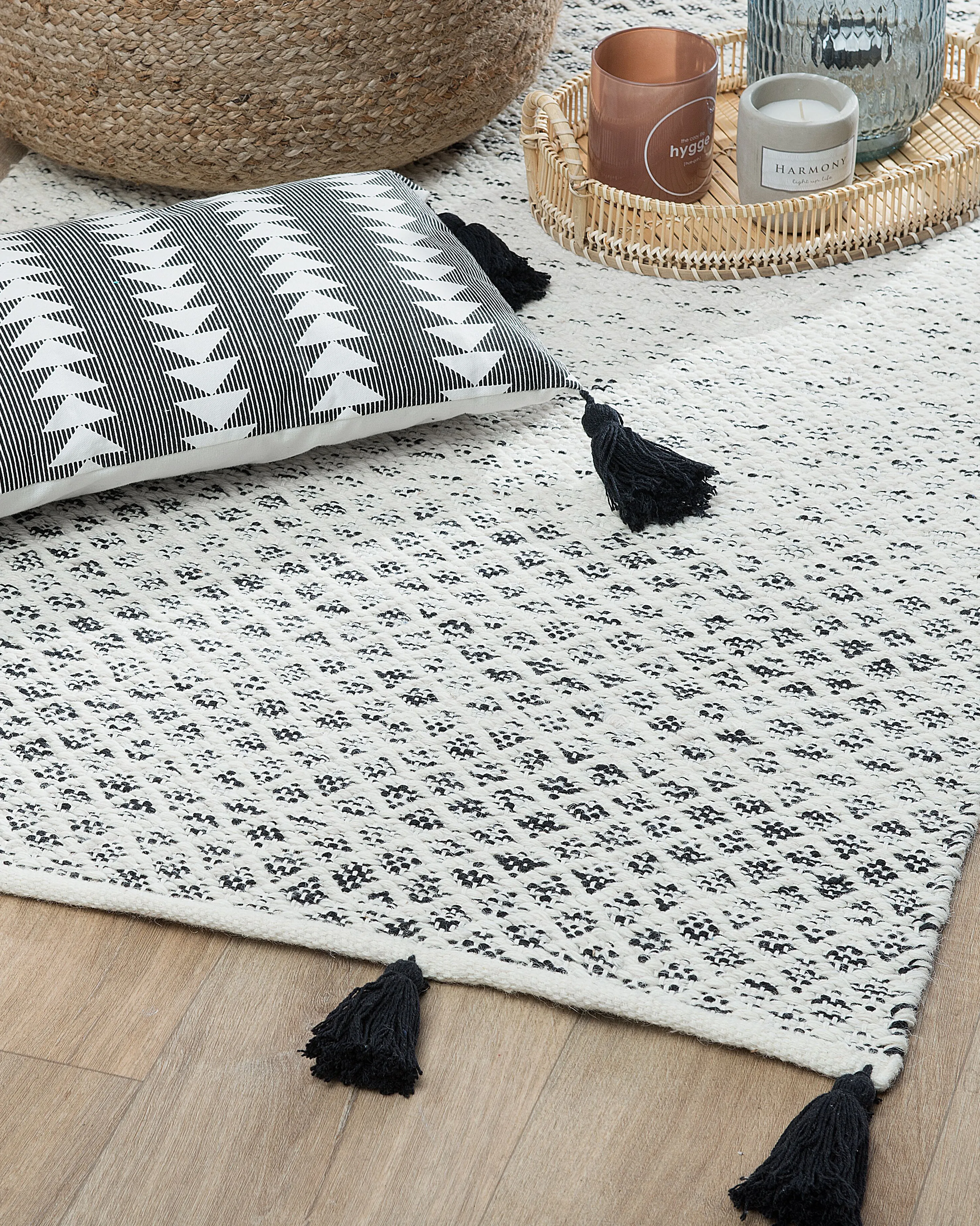 Vloerkleed GEMLIK Zwart 80 x 150 cm Wol