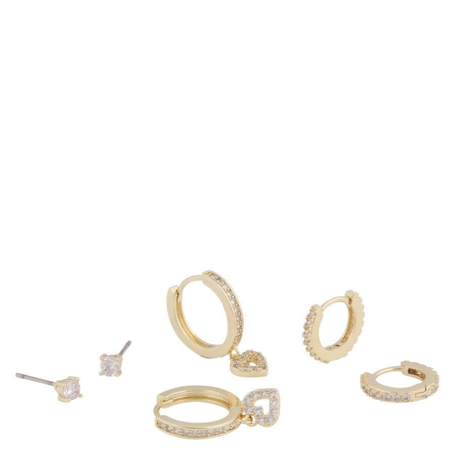 Snö Of Sweden Maine Earring Set 3 Gold/Clear