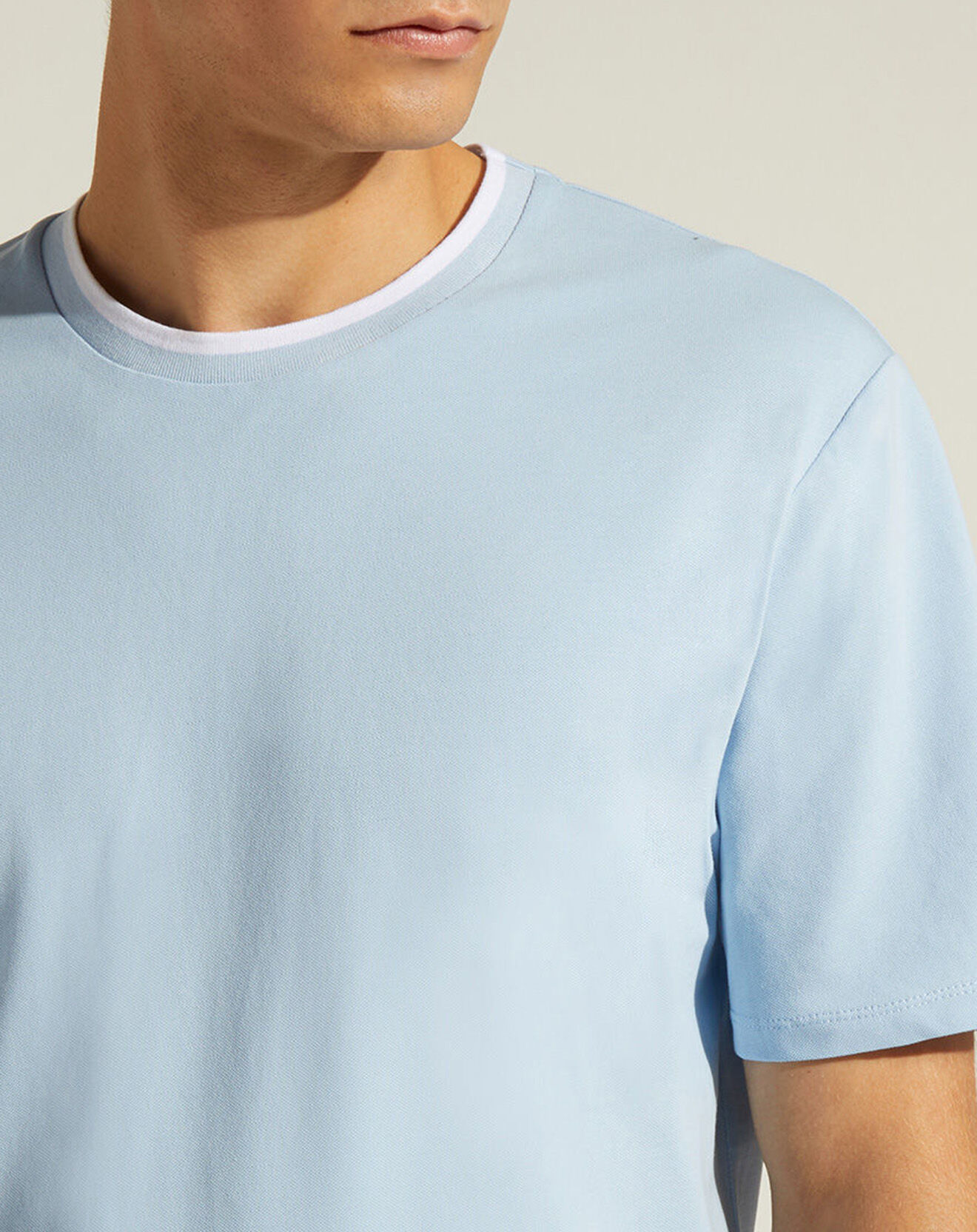 Galeries Lafayette T-Shirt en Coton Bio Piqué Tibbing bleu clair