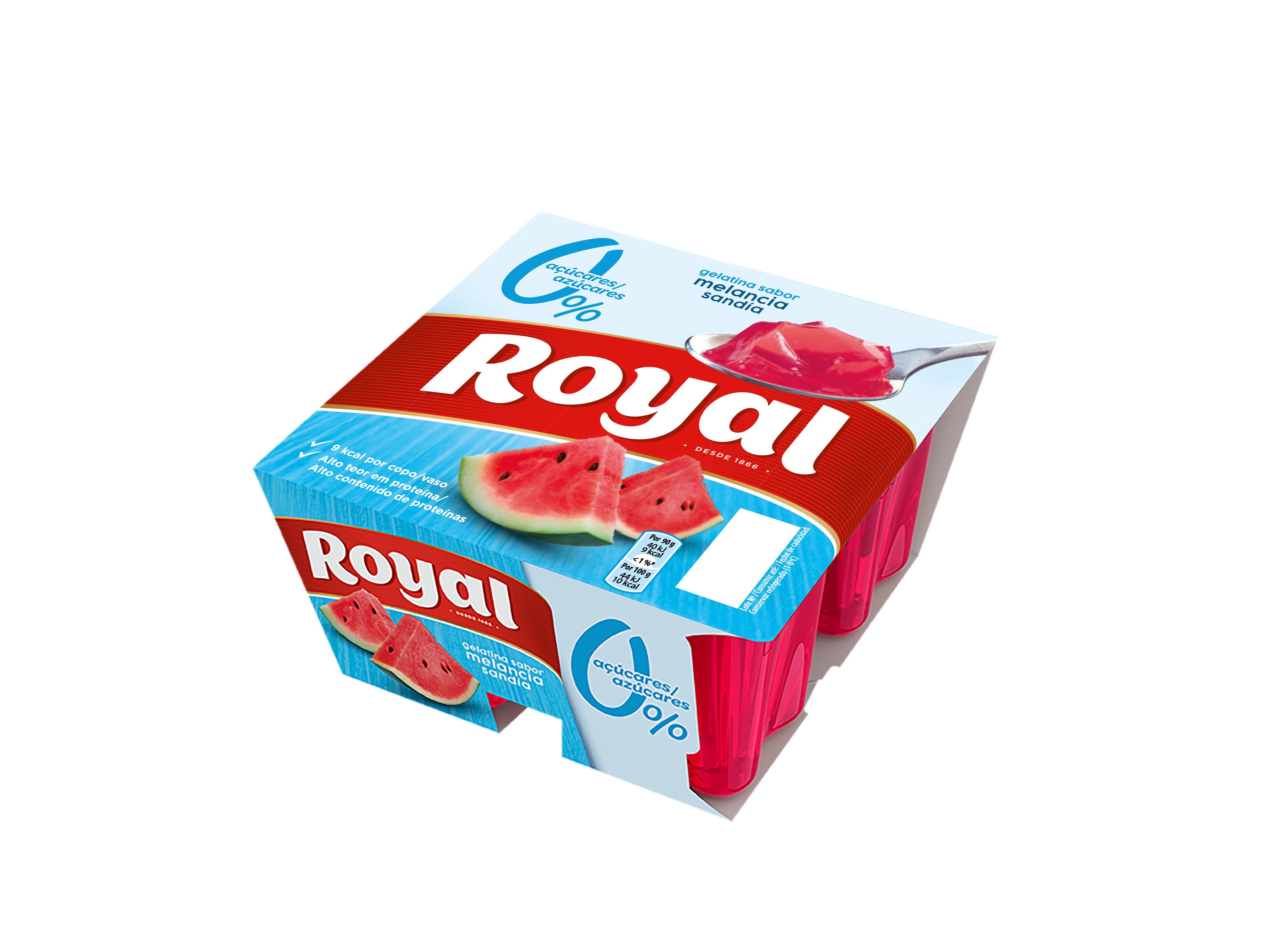 GELATINA ROYAL MELANCIA 0% DE AÇÚCAR 4X90 G