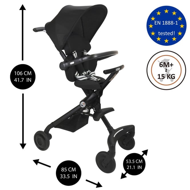 Reise-Kinderwagen Traveller - Schwarz