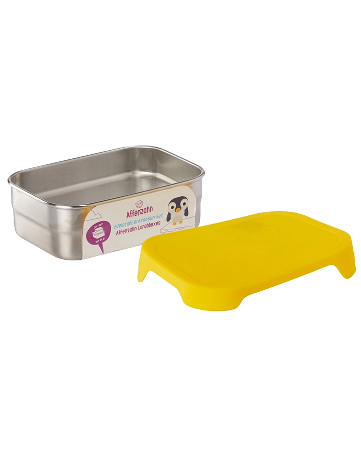 Edelstahl-Brotdose TIGER 4-teilig in silber/gelb