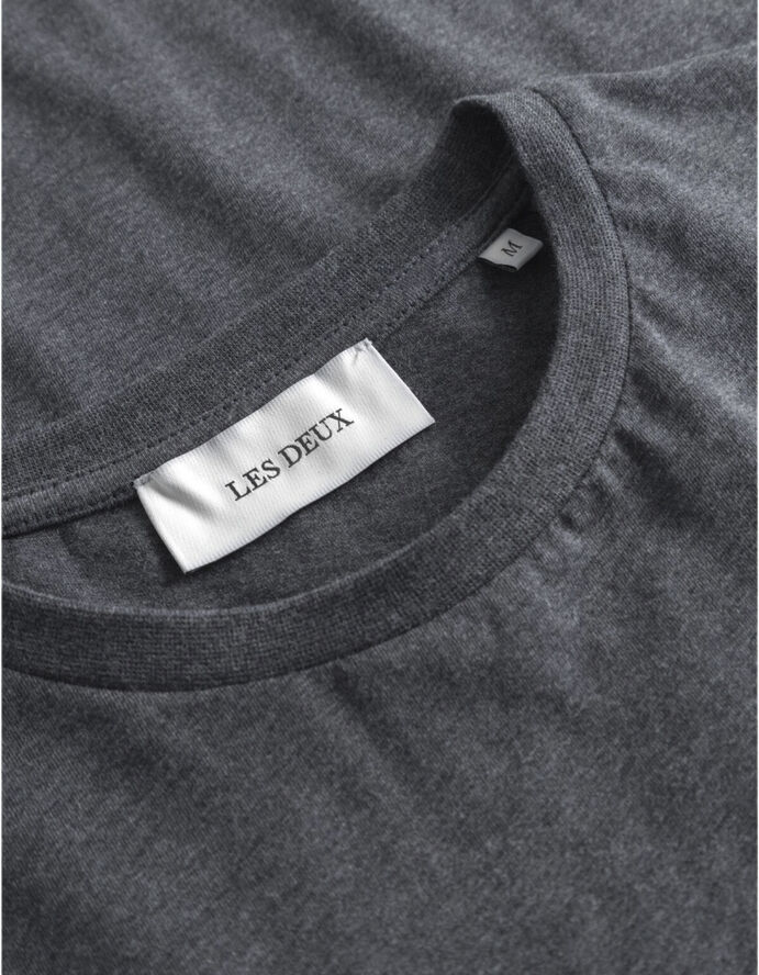 Les Deux Piece 2. 0 T-Shirt Charcoal melange/olympian blue-dark navy
