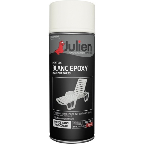 Peinture epoxy multi-supports Julien - Aérosol de 400 ml, blanc brillant