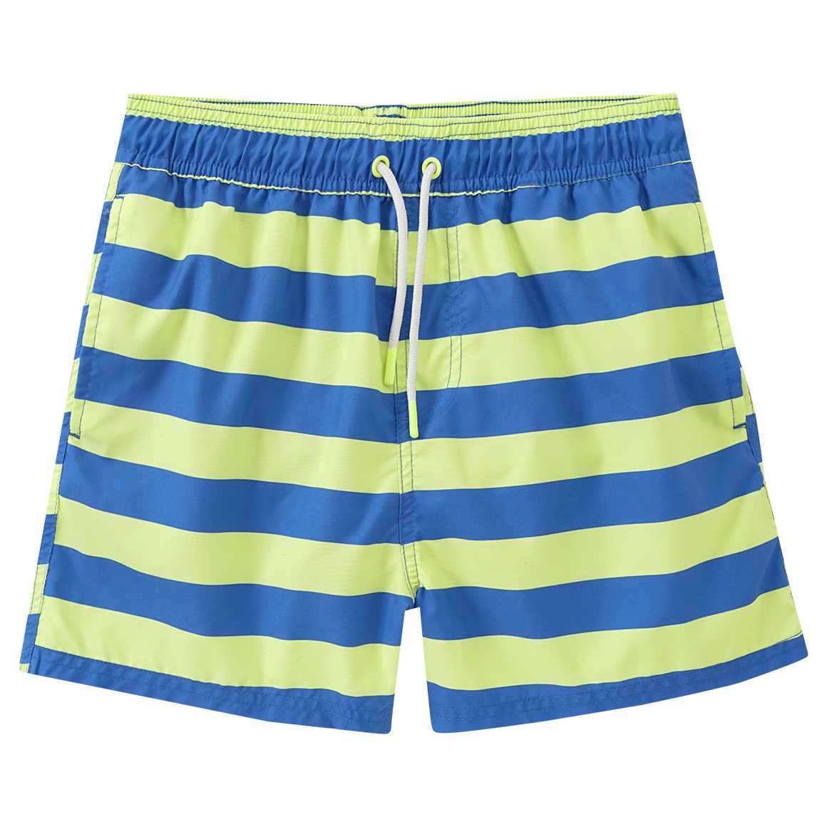 Famy Jungen Badeshorts mit Streifen blau / limette