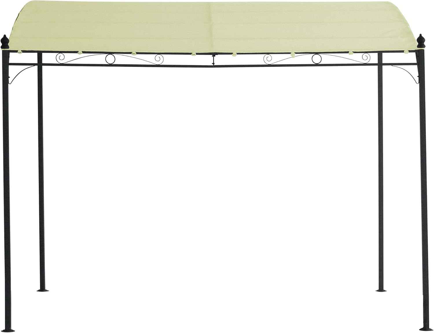 DEGAMO Anbaupavillon Terrassenpavillon Mantova-XL 300 x 300 cm, Stahlgestell schwarz, Dachplane wasserdicht ecrufarben