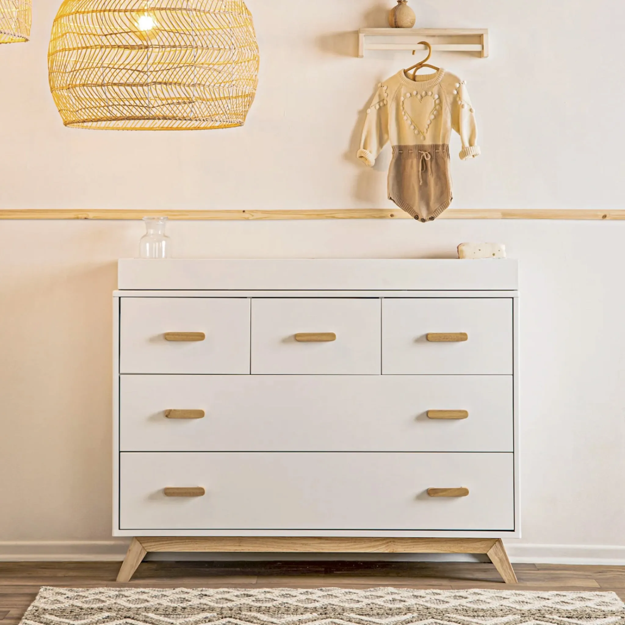 dadada Bureau 5 tiroirs Soho - Blanc  Naturel