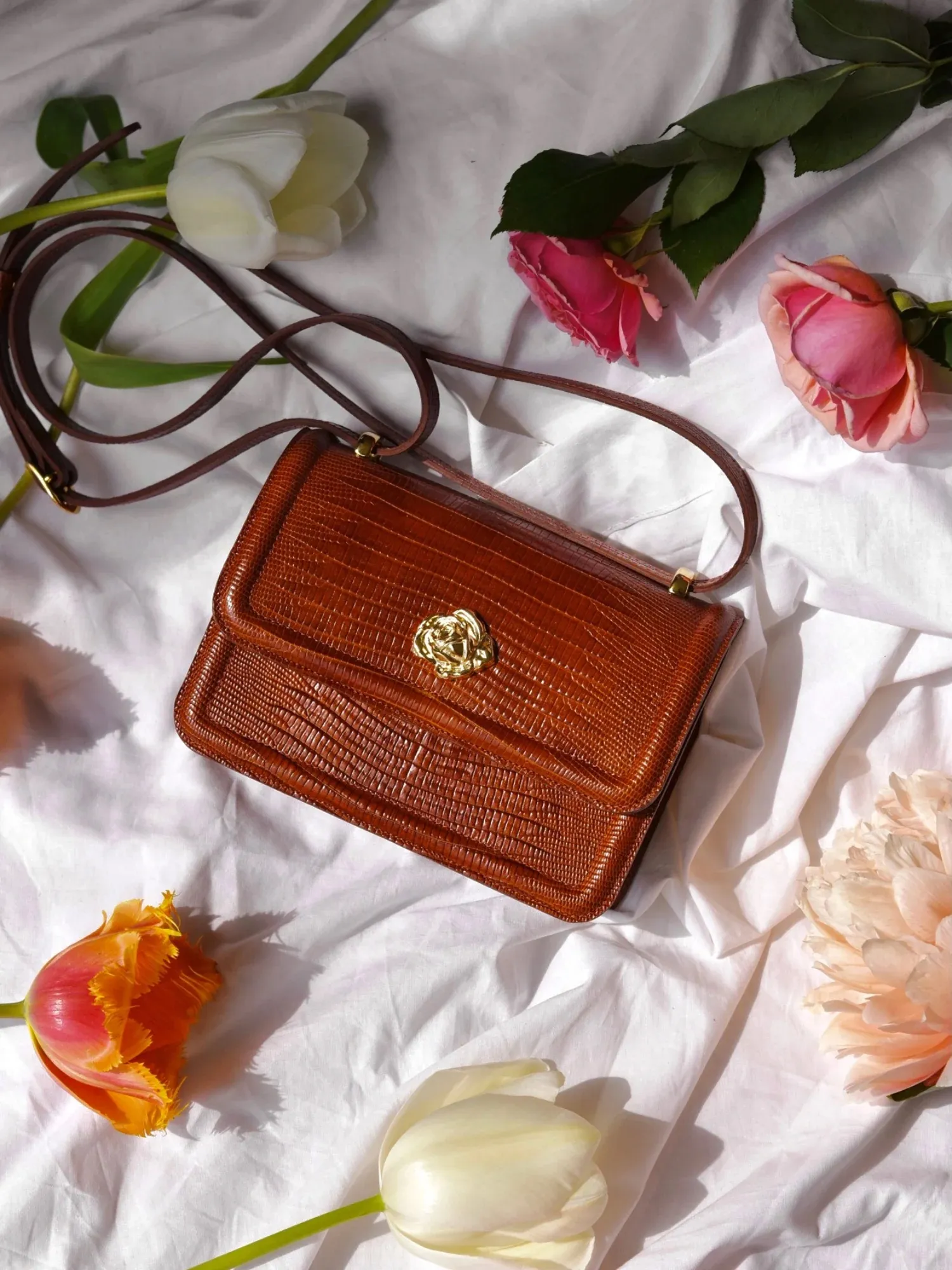 Sac en cuir lézard Rosie Fauvette