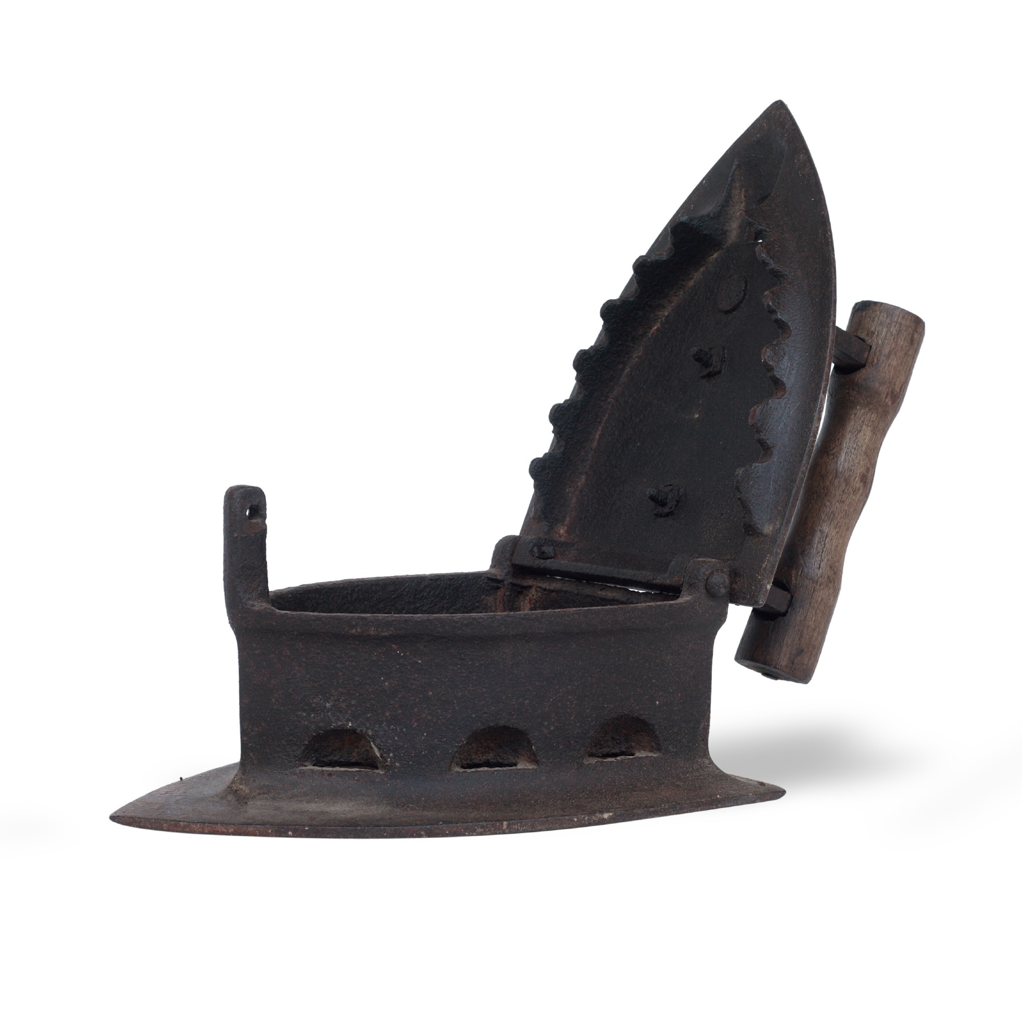 Antikes Bügeleisen, T 20 cm, B 16 cm, H 16 cm von fischer's lagerhaus