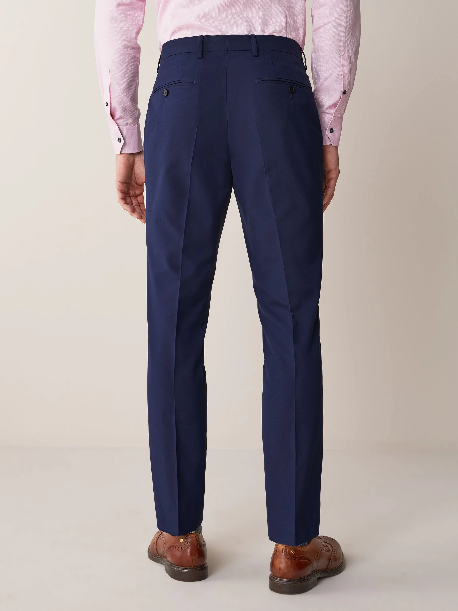 Helderblauw - Slim Fit - Kostuumbroeken