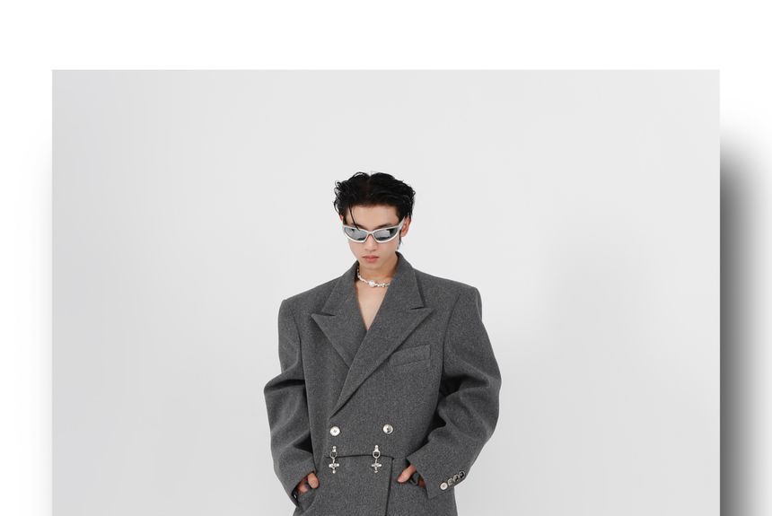 kooklay - Effen Crisscross Charm Double-Breasted Blazer