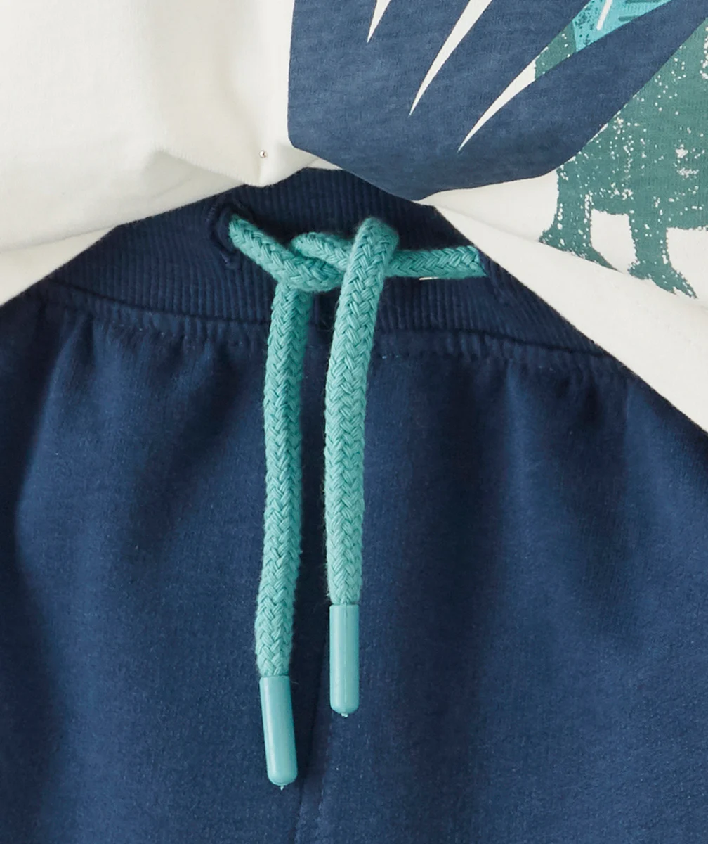PYJAMA GARÇON EN FIBRES RECYCLÉES MOTIFS CROCODILE ET FEUILLES