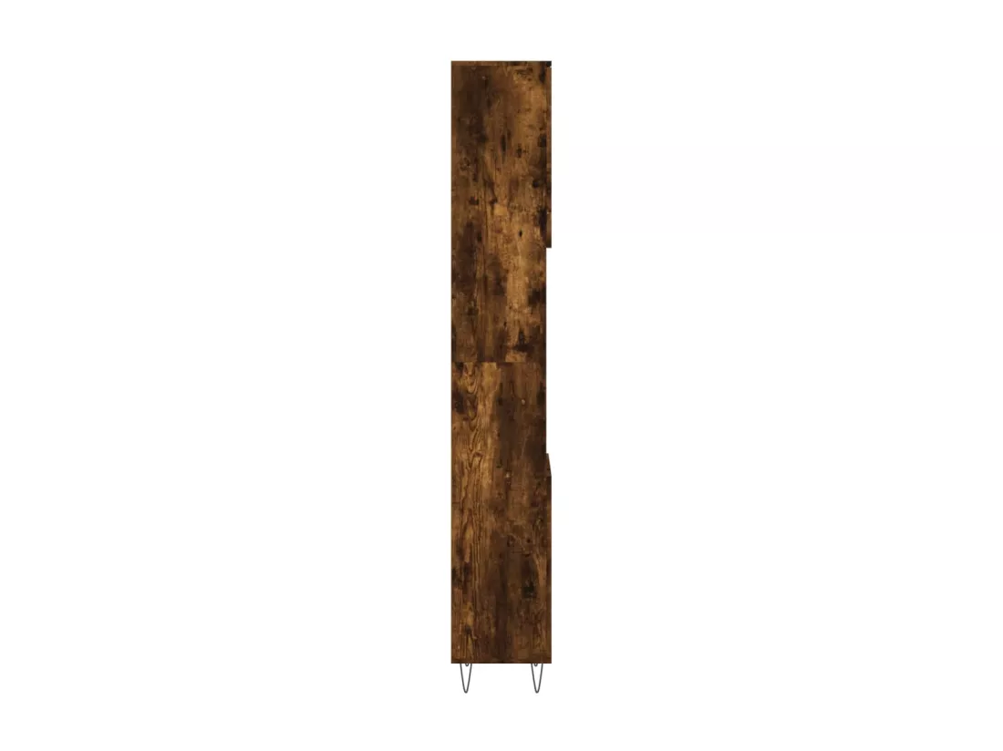 Armoire de bain chêne fumé 30x30x190 cm bois d'ingénierie