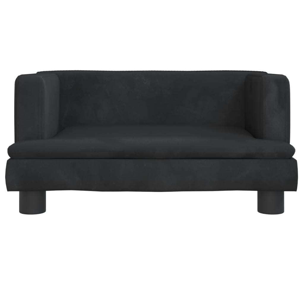 Cama para cães vidaXL em veludo preto, 60x40x30 cm
