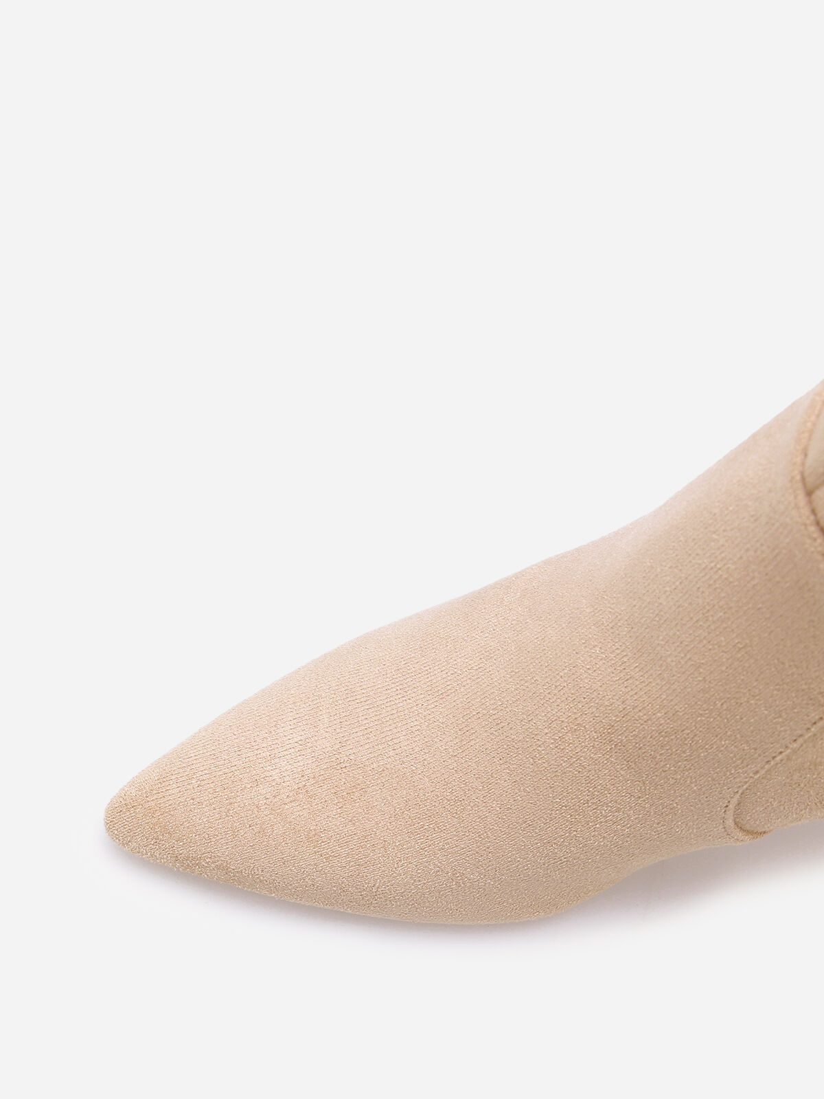 Bottines pointues en suédine à talon aiguille- Taupe