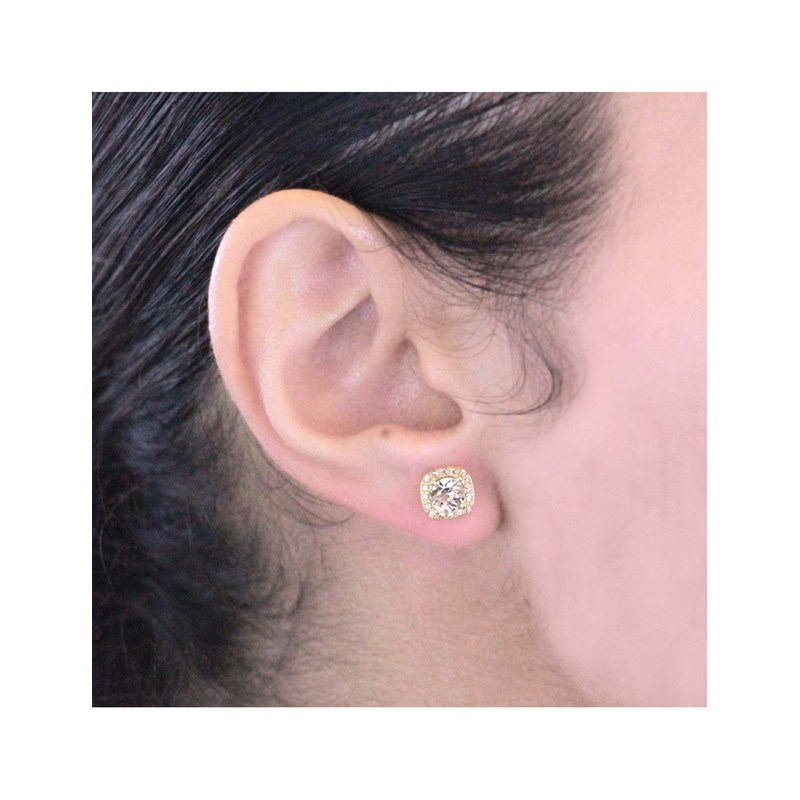 Boucles d'oreilles Cushy - Doré et Cristal