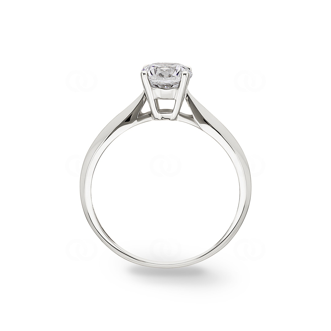 Solitärring 750/18 K Weissgold mit Zirkonia 4-Griff