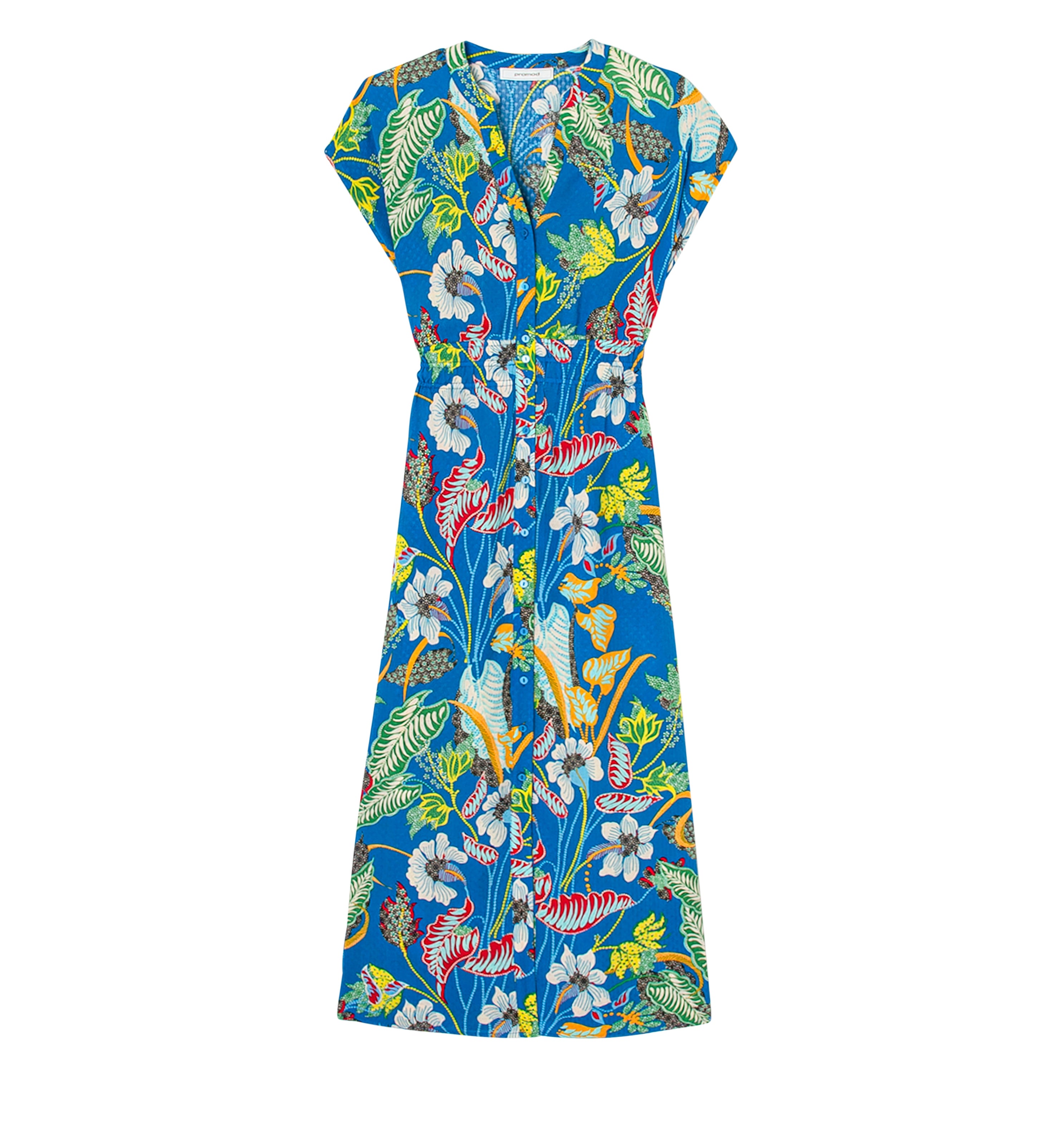 Robe longue imprimée Femme - Imprimé bleu