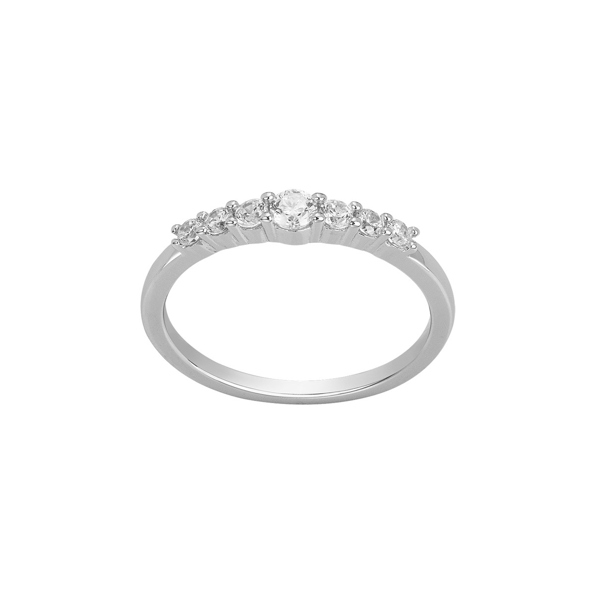 Bague en Argent avec oxyde de zirconium blanc