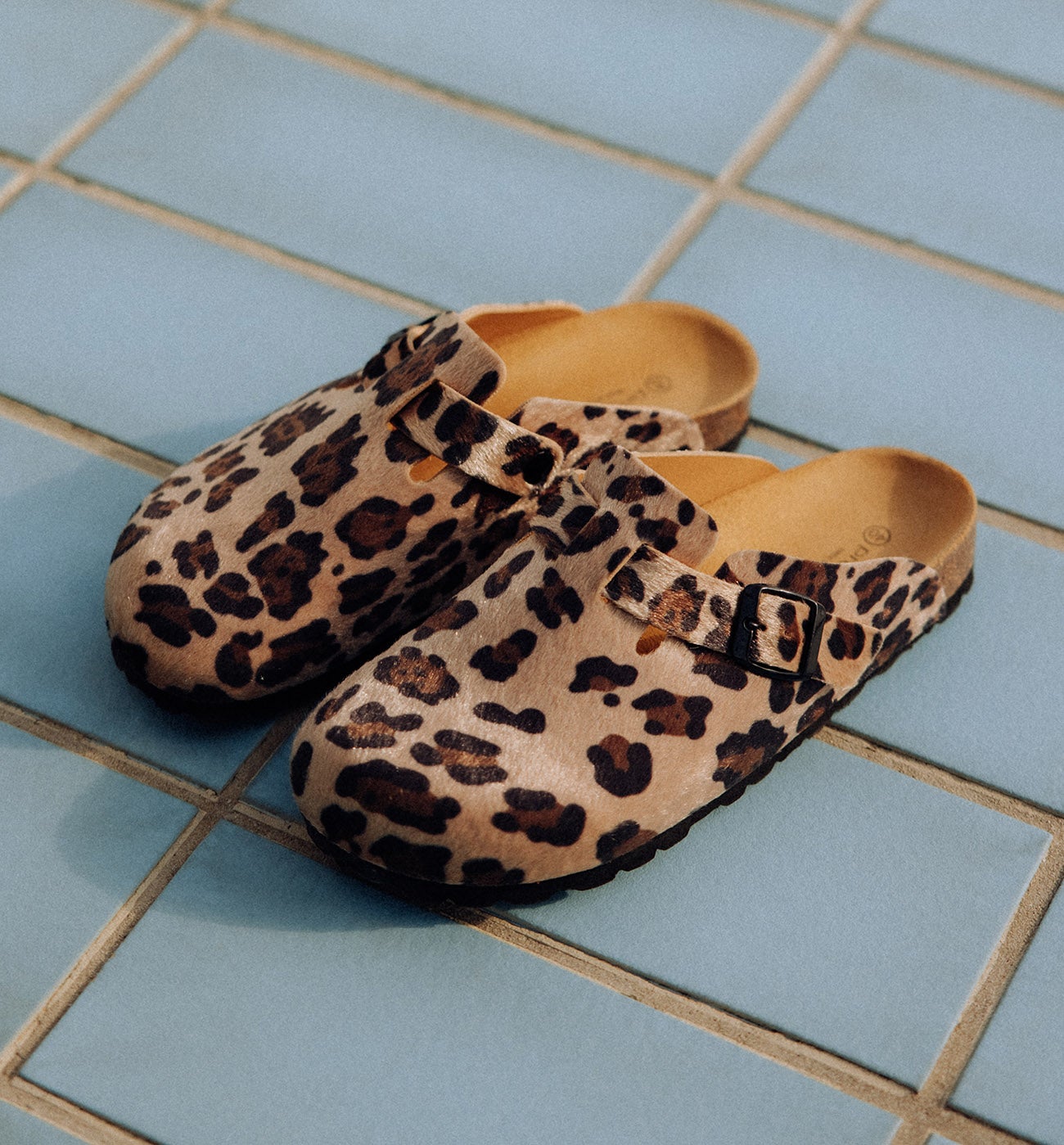 Sabot plat léopard Femme - Imprimé multicolore